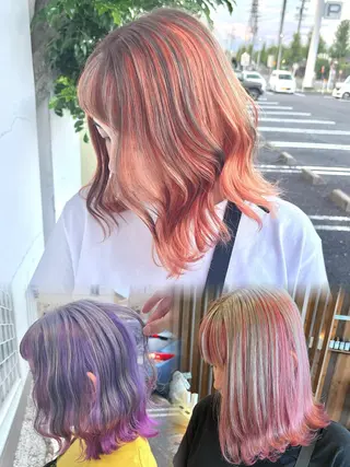 セミロング カラー 具志 正太のヘアスタイル