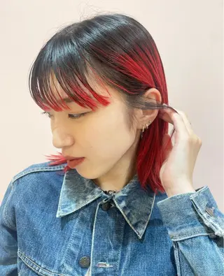 ミディアム カラー 束感まつ毛 ／nicoのヘアスタイル