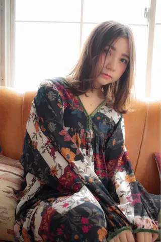 セミロング カラー 髪質改善縮毛矯正✨ ナリタユウヤのヘアスタイル