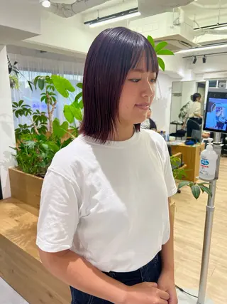 ミディアム カラー 田中 愛梨のヘアスタイル