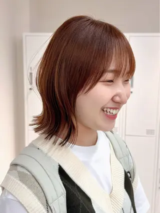 ミディアム REI/髪質改善/ 透明感カラー/ボブのヘアスタイル