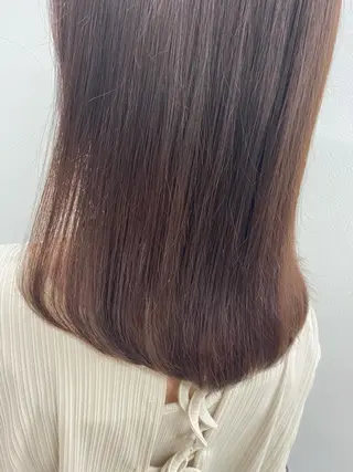 ミディアム カラー 長妻莉央/縮毛矯正 髪質改善カラーのヘアスタイル