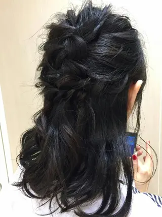 ミディアム ヘアアレンジ 遠藤 拓馬のヘアスタイル