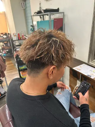 ショート カラー パーマ メンズ CECIL hair なんば店所属・メンズパーマ 艶髪☆店長☆有馬のヘアスタイル