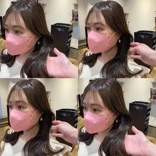 セミロング カラー 艶カラー/韓国顔周り 🎀mamiのヘアスタイル