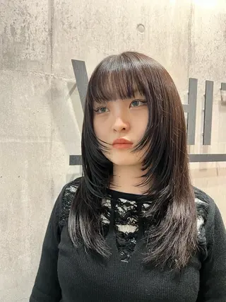 セミロング 美容室 _WHITE＋ 南海難波店【アンダーホワイトプラス】所属・✨レイヤー/透明感 /豊嶋里緒✨のヘアスタイル