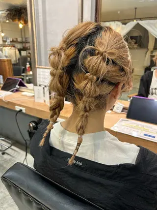 ヘアアレンジ 顔周りカット ピンク カラー♡りりのヘアスタイル