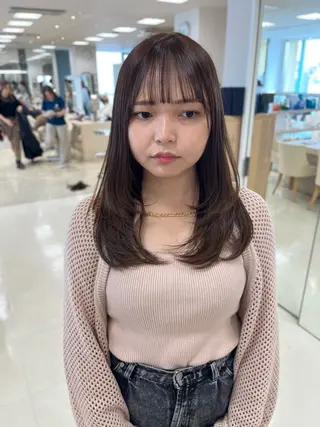 セミロング カラー 暖色専門美容師🎀 お客様満足度◎のヘアスタイル