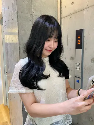 ロング カラー 太我/フェザーパーマ /ニュアンスパーマのヘアスタイル