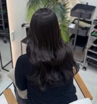 ロング 韓国ヘア/艶髪ロング グレージュ/kanaのヘアスタイル