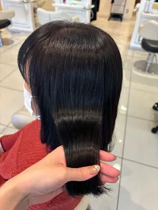 ミディアム 艶髪✨髪質改善カラー 楠本浩子のヘアスタイル