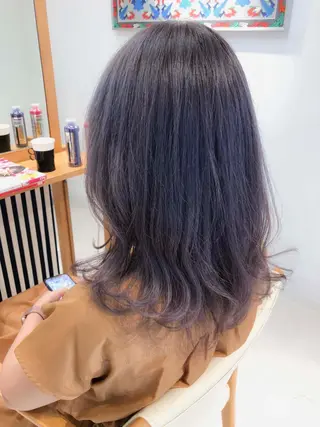 セミロング カラー Days 透明感カラーのヘアスタイル