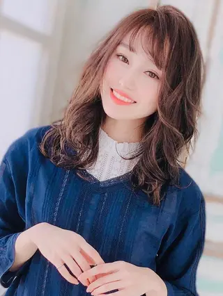 セミロング 🦋ミルクティーベー ジュ🦋mayukiのヘアスタイル