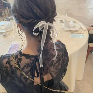 ロング ヘアアレンジ レイヤーカット/ ハイトーンchimiのヘアスタイル