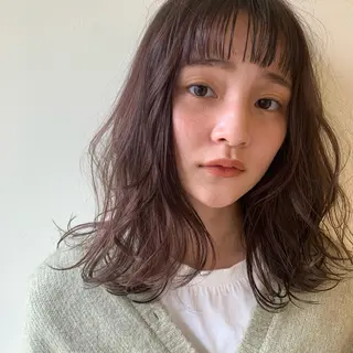 ミディアム カラー ぱつっとボブ/ 小野あかねのその他イメージ