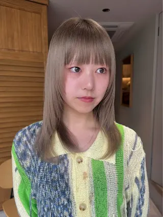 ミディアム カラー 《無料カットモデル / perm》ナミのヘアスタイル