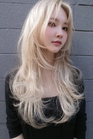 ロング カラー サイエンスアクア/艶 髪/レイヤー/清水のヘアスタイル