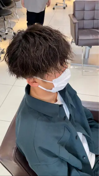 ショート パーマ メンズ 静岡/草薙パーマ メンズバレイヤージュのヘアスタイル