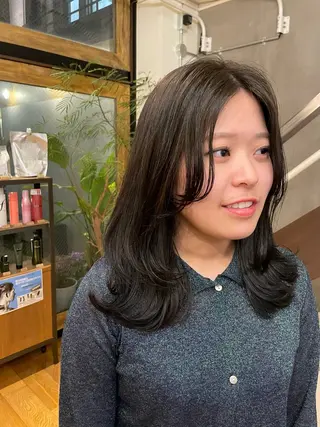 セミロング mashu北堀江店所属・似合わせカラー/ 堀江美容室/レミ🎀のヘアスタイル