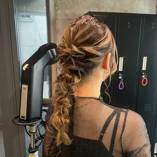 ロング ヘアアレンジ 透けカラー/ アレンジ/篠崎渚彩のヘアスタイル