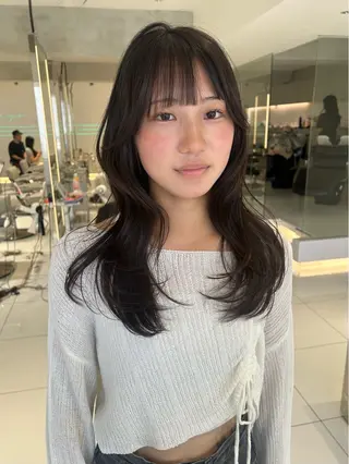 セミロング カラー keen 立川のヘアスタイル