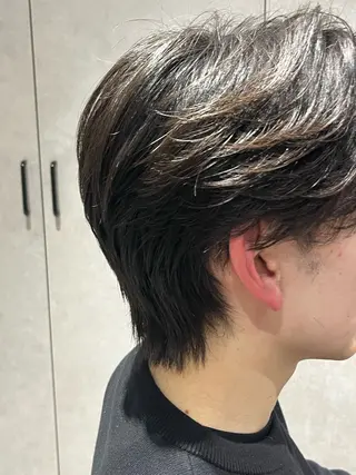 ショート パーマ メンズ 【センターパート/ マッシュ】ryokaのヘアスタイル