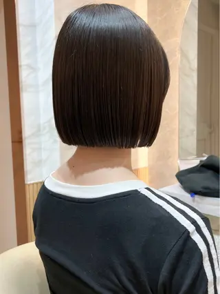 ショート カラー ボブ/巻ける縮毛矯正 /韓国レイヤーはなのヘアスタイル