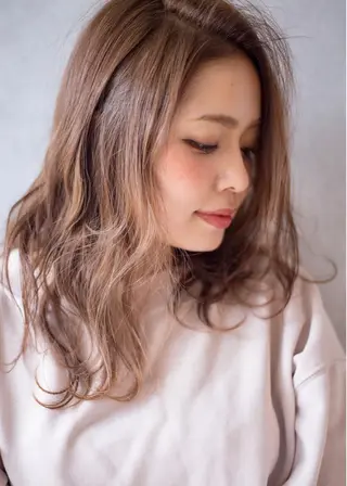 セミロング 若山 敦のヘアスタイル