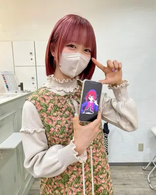 ミディアム カラー inq sakae所属・りん🌷︎名古屋 ブリーチカラーのヘアスタイル