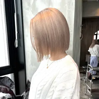 ミディアム カラー 渋谷／タッセルボブ ／顔周り/加邊凌也のヘアスタイル