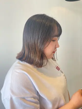 ミディアム 推しｶﾗｰ/韓国/ ﾋﾟﾝｸ/Renonのヘアスタイル