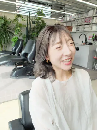 セミロング カラー ダブルカラー/ ケアブリーチ/クニトのヘアスタイル