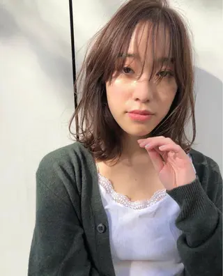 ミディアム カラー パーマ VLOW nex the salon所属・韓国風/髪質改善/ ナガヤアキラのヘアスタイル