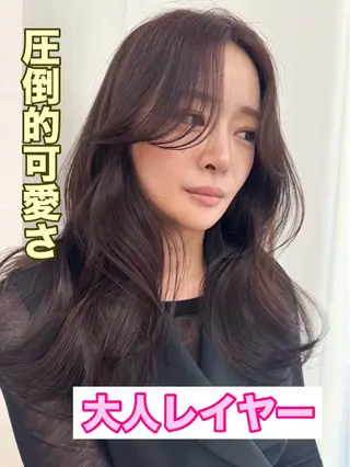 ロング ハイライト/レイヤー 河原町/Manatoのヘアスタイル