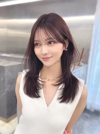 ミディアム カラー MAEUL NAGOYA所属・前髪顔周り/レイヤー 韓国/桔川恒のヘアスタイル