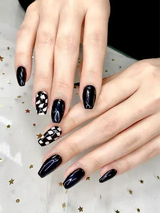 ネイル I-nailロング /ワンホン/キラキラのネイルデザイン