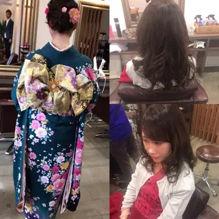 セミロング カラー レイヤーカット匠 イソザキノリユキのヘアスタイル