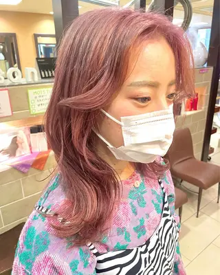 セミロング カラー ヘアアレンジ 透明感カラー✨艶髪 制作🌱山根あゆみのヘアスタイル