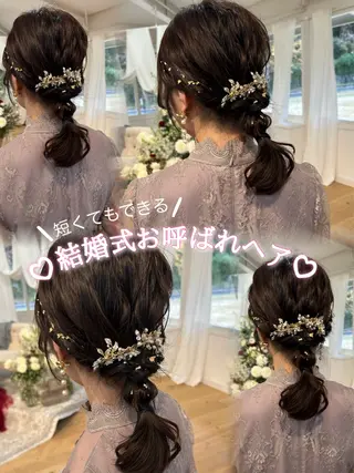 ヘアアレンジ 暖色/艶カラー/ エクステ/ユリヤのヘアスタイル