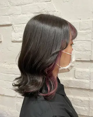 ミディアム カラー 【ピンク/韓国ヘア/ ヘアセット】亜海のヘアスタイル