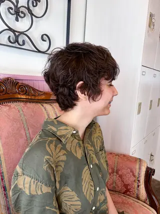 ショート カラー パーマ ヘアアレンジ メンズ 表参道Lise おおいしおりのヘアスタイル