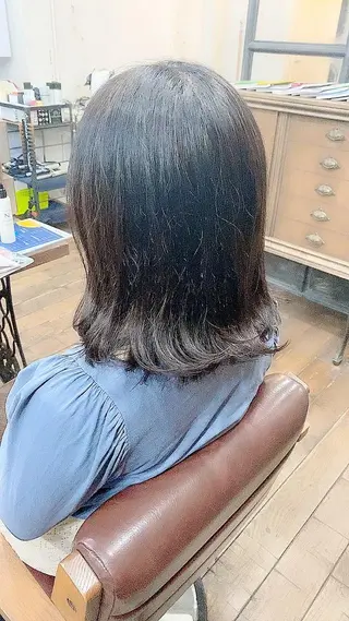 ミディアム ヘアアレンジ 國分 伸也のヘアスタイル
