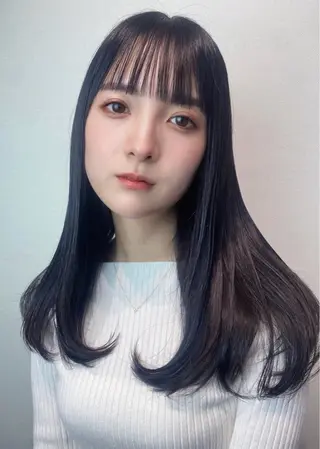 ロング 中谷 明日香のヘアスタイル