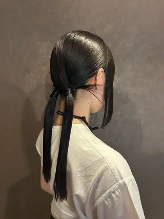 セミロング ヘアアレンジ ☕️結【suii.】 ボブ/ヘアセット☕️のヘアスタイル
