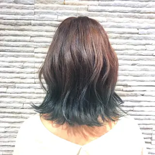 ミディアム カラー メンズカット デザインカラーのヘアスタイル
