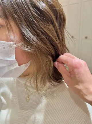 ミディアム カラー 縮毛矯正×艶カラー /中村勇太のヘアスタイル