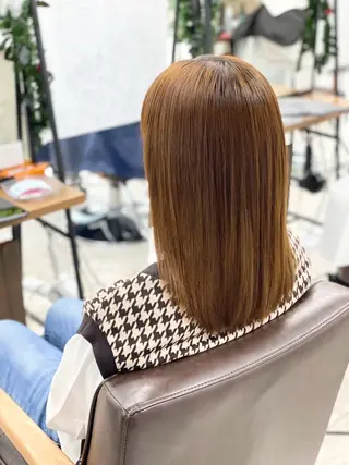 セミロング パーマ ハイライト&曲がる 縮毛矯正特化 玉置のヘアスタイル