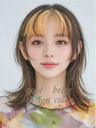 ミディアム カラー M.SLASH 辻 孝志のヘアスタイル