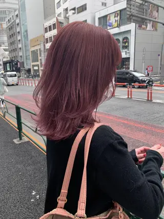 ミディアム カラー 艶ハイトーン/ヘア アレンジAYAKAのヘアスタイル