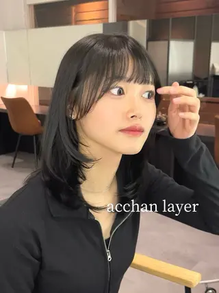 セミロング カラー i.Ehime所属・VIEW EHIME 齋藤  あつきのヘアスタイル